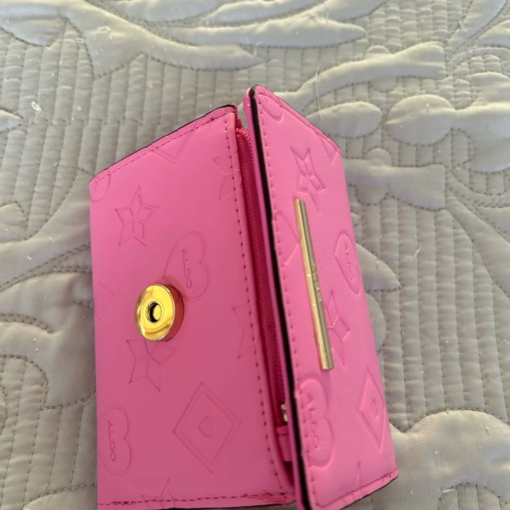 Aldo Vibrant Pink Embossed Card Holder - Picture 4 of 6